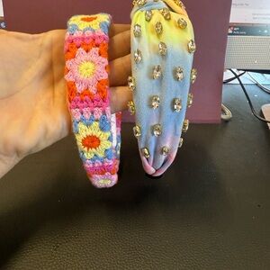 Cheeky Plum Colorful Crochet and Embellished Headband Duo